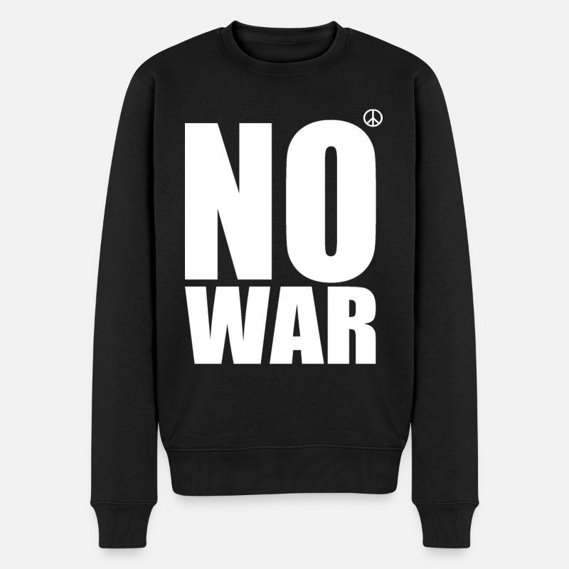 No war - Pull Premium bio Homme - noir