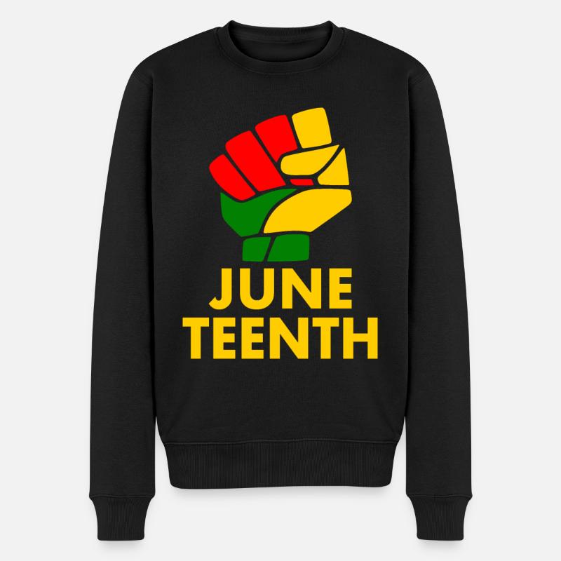 juneteenth - Männer Premium Bio Pullover - Schwarz