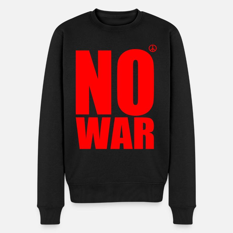 No war - Männer Premium Bio Pullover - Schwarz