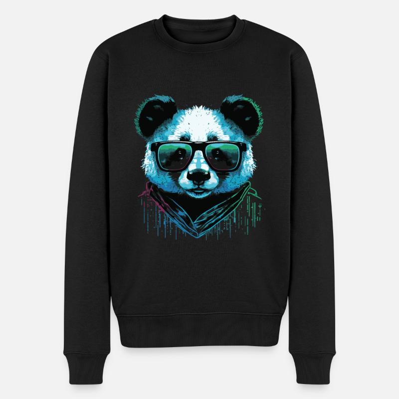 Cool Panda - Pull Premium bio Homme - noir