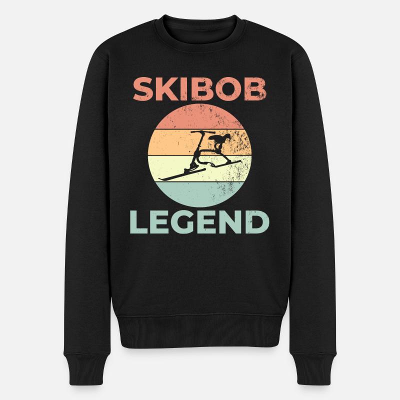 Skibob Legende Vintage - Männer Premium Bio Pullover - Schwarz