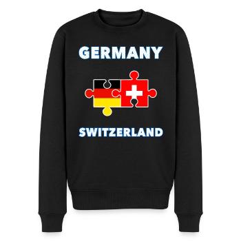 Germany Switzerland Puzzle - Men's Premium Organic Jumper - black - Front - Nico (187cm)
