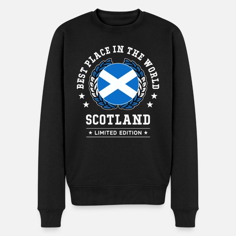 Scotland - Männer Premium Bio Pullover - Schwarz