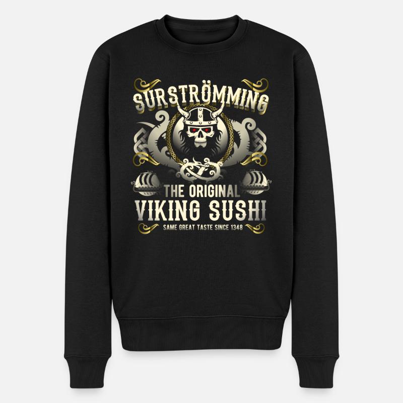 Surströmming T Shirt Viking Sushi - Männer Premium Bio Pullover - Schwarz