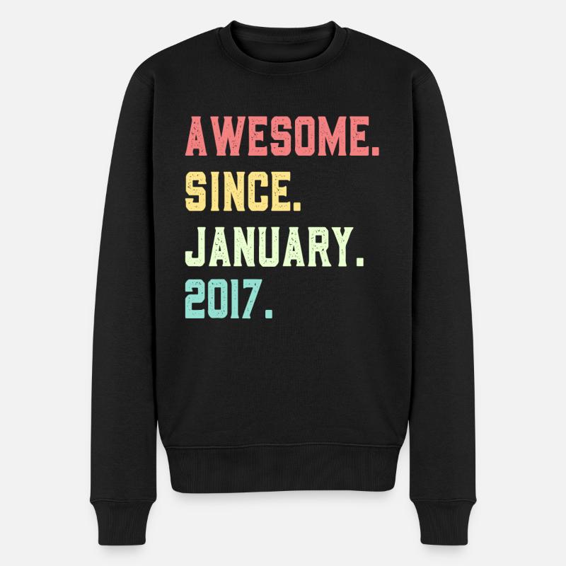Awesome since January 2017 - Men's Premium Organic Jumper - black