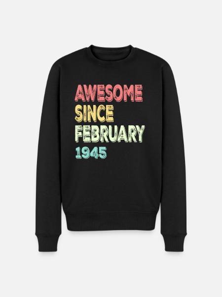 Awesome since February 1945 - Men's Premium Organic Jumper - black