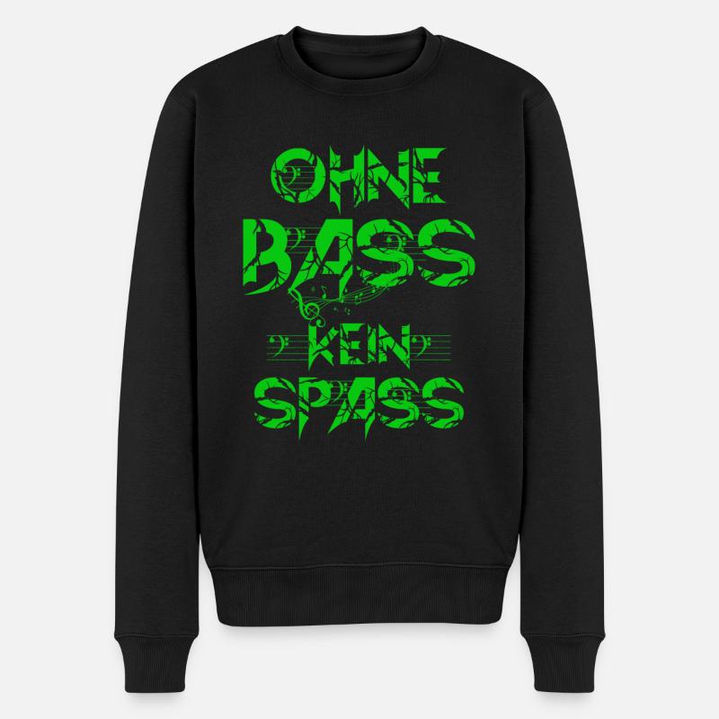 OHNE BASS KEIN SPASS 2 - Männer Premium Bio Pullover - Schwarz