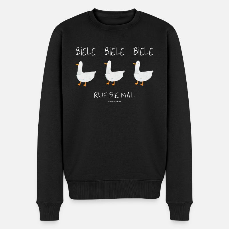 Biele Biele Biele Ruf sie mal - Männer Premium Bio Pullover - Schwarz