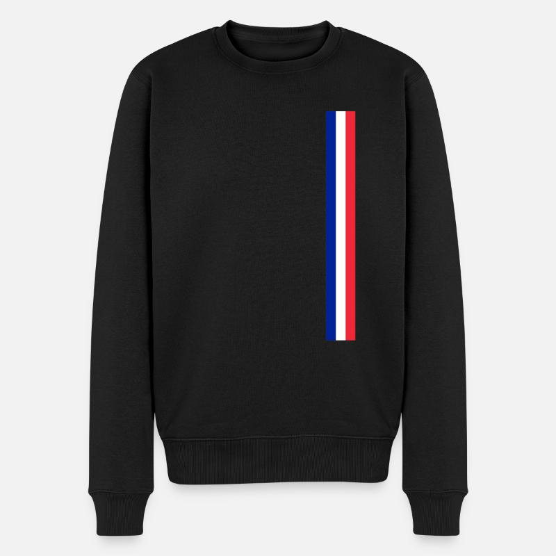 Frankreich Paris Eiffelturm Französische Fahne Fun - Männer Premium Bio Pullover - Schwarz