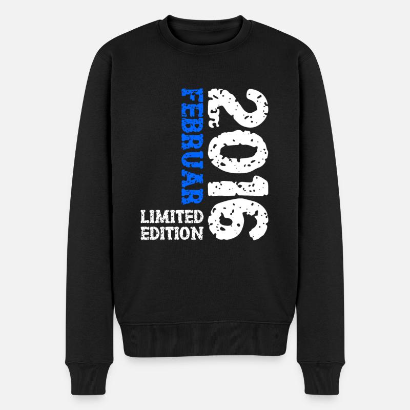 2016 Februar Limited Edition Geburtstag Geschenk - Männer Premium Bio Pullover - Schwarz