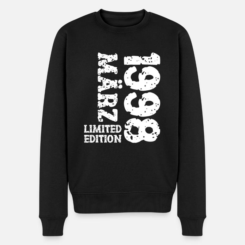 1998 März Limited Edition Geburtstag Geschenk - Männer Premium Bio Pullover - Schwarz
