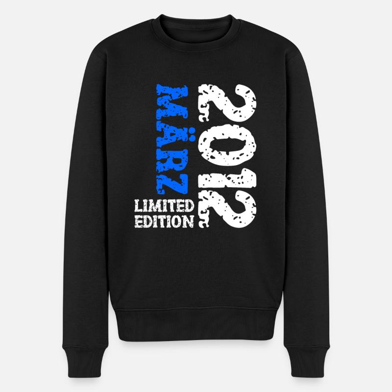 2012 März Limited Edition Geburtstag Geschenk - Männer Premium Bio Pullover - Schwarz