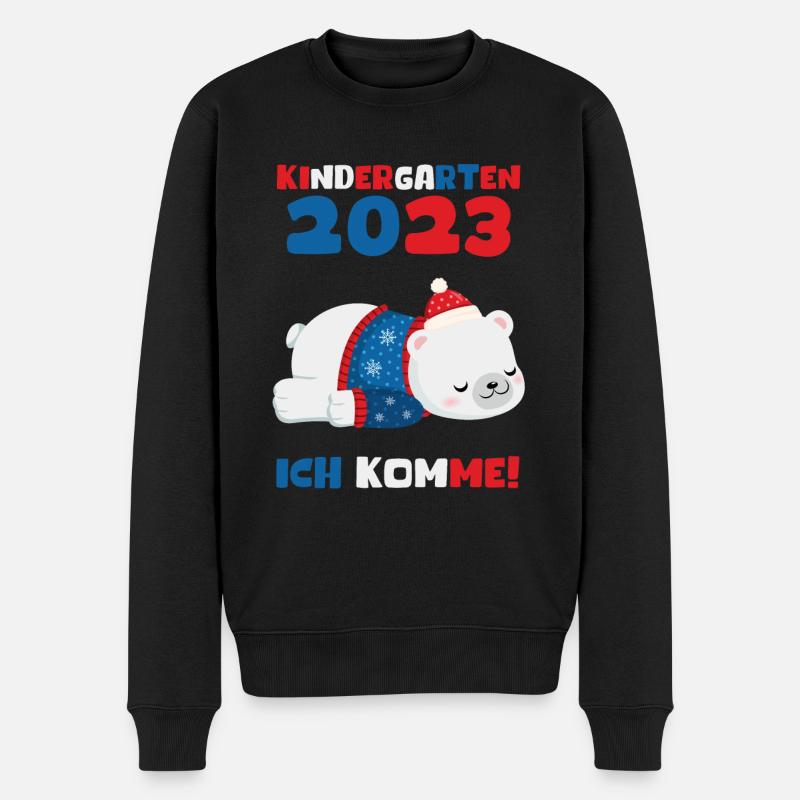 Kindergarten 2023 Ich Komme Jungen Kita Geschenk - Männer Premium Bio Pullover - Schwarz