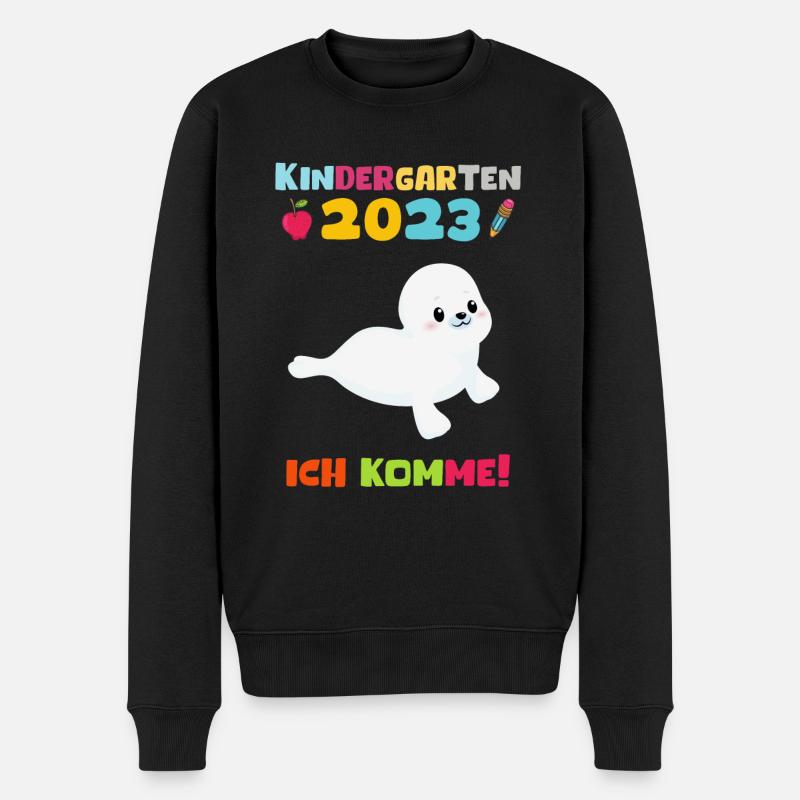 Kindergarten 2023 Ich Komme Jungen Kita Geschenk - Männer Premium Bio Pullover - Schwarz