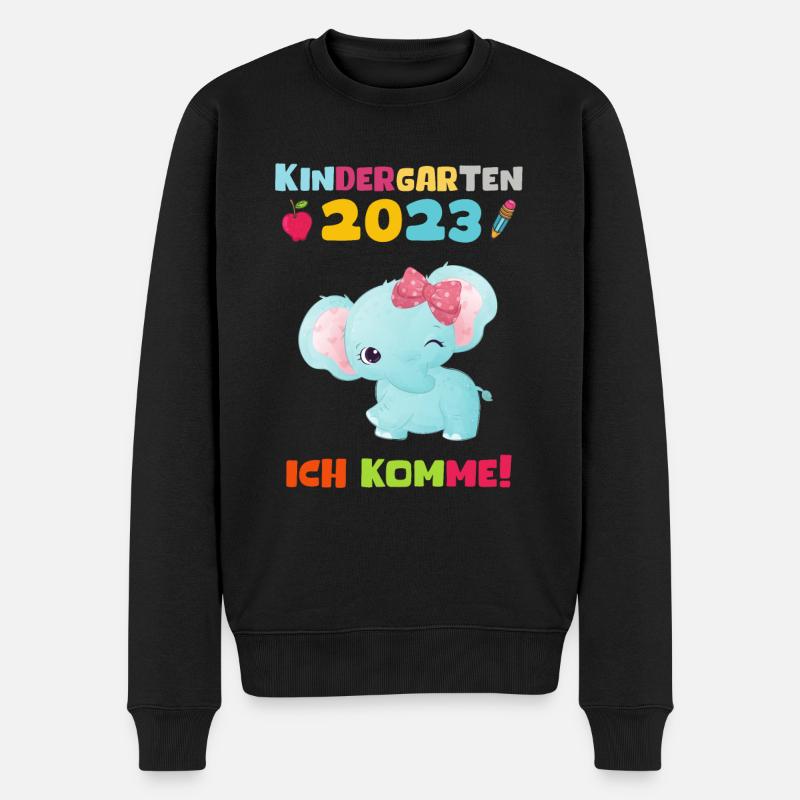 Kindergarten 2023 Ich Komme Mädchen Kita Geschenk - Männer Premium Bio Pullover - Schwarz