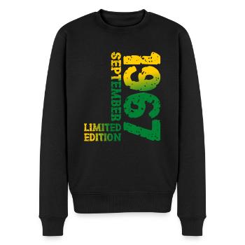 1967 September Limited Edition 56th Birthday Deco - Men's Premium Organic Jumper - black - Front - Nico (187cm)