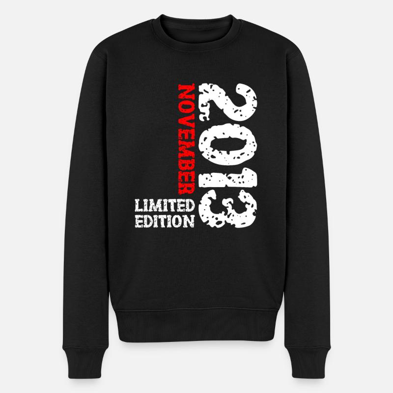2013 November Limited Edition 10. Geburtstag Deko - Männer Premium Bio Pullover - Schwarz