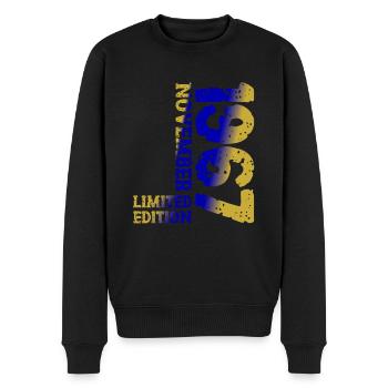 1967 November Limited Edition 56th Birthday Decoration - Men's Premium Organic Jumper - black - Front - Nico (187cm)