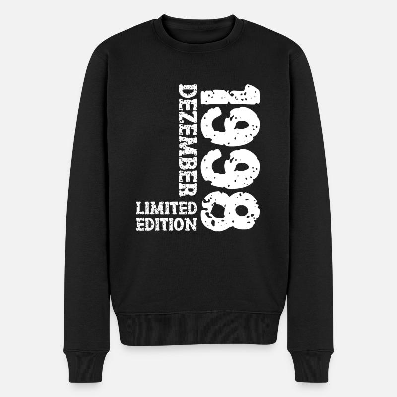 1998 Dezember Limited Edition 25. Geburtstag Deko - Männer Premium Bio Pullover - Schwarz