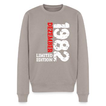 1982 Dezember Limited Edition 41. Geburtstag Deko - Männer Premium Bio Pullover - Taupe - Vorne - Nico (187cm)