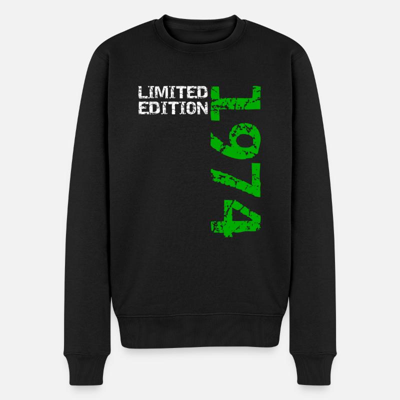 1974 Limited Edition Geburtstag Geschenk Frau Mann - Männer Premium Bio Pullover - Schwarz