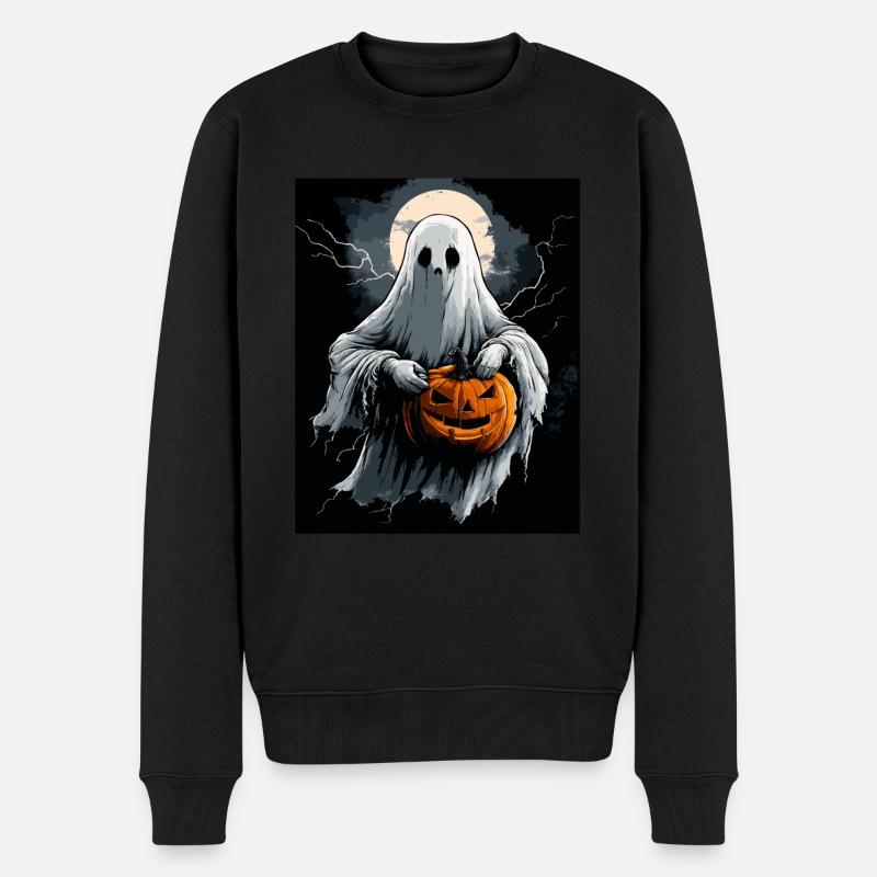 Halloween Geschenk Frauen Geist Männer Kinder Deko - Männer Premium Bio Pullover - Schwarz