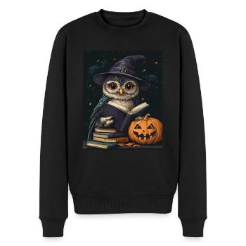 Halloween Geschenk Frauen Eule Männer Kinder Deko - Männer Premium Bio Pullover - Schwarz - Vorne - Nico (187cm)