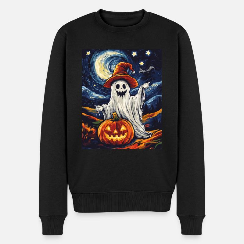 Halloween Geschenk Frauen Geist Männer Kinder Deko - Männer Premium Bio Pullover - Schwarz