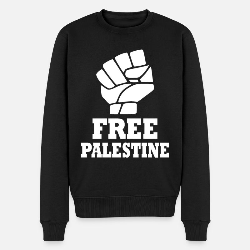 Free palestine - Männer Premium Bio Pullover - Schwarz