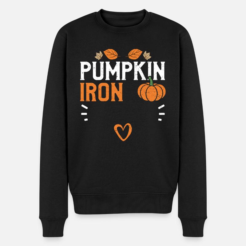 Pumpkin Iron - Pumpkin - Männer Premium Bio Pullover - Schwarz
