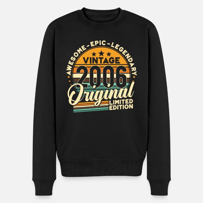 2006 Jahrgang Vintage Retro Geburtstag Geschenk - Männer Premium Bio Pullover - Schwarz