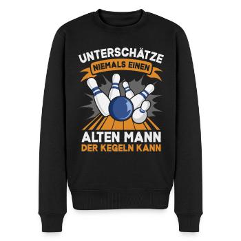 Kegeln Kegler Alter Mann Kegel Kegelclub Kegeltour - Männer Premium Bio Pullover - Schwarz - Vorne - Nico (187cm)