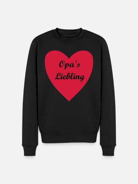 Opa's Liebling - Männer Premium Bio Pullover - Schwarz