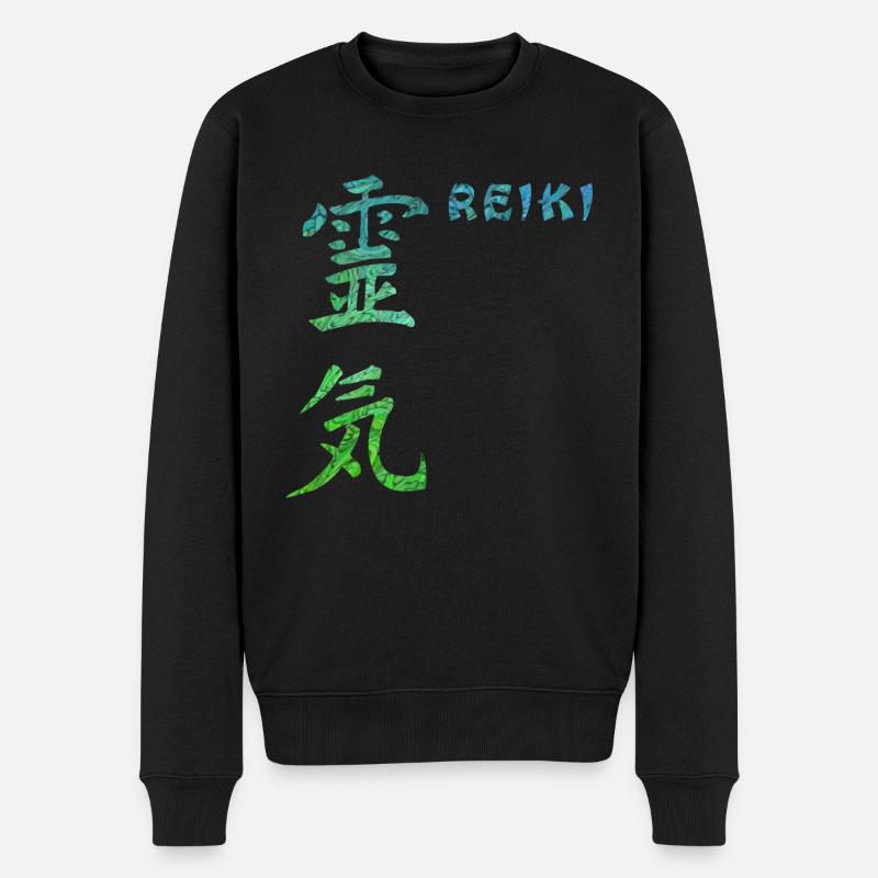 reiki japonais e 5 - Pull Premium bio Homme - noir