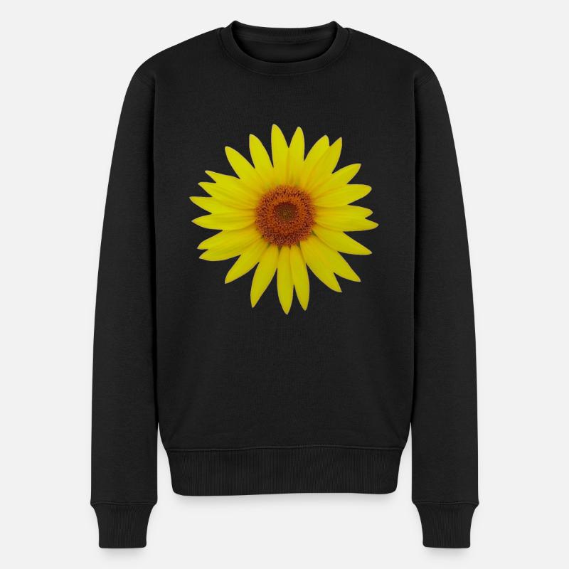 Sonnenblume - Männer Premium Bio Pullover - Schwarz
