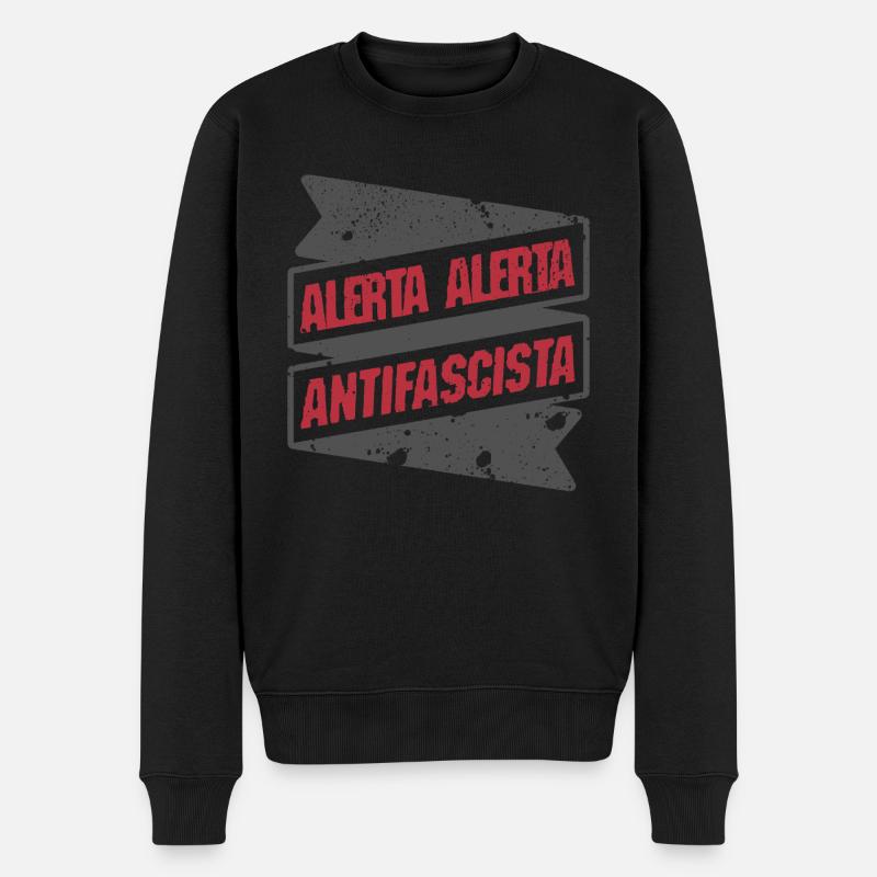 alerta alerta antifascista - Männer Premium Bio Pullover - Schwarz