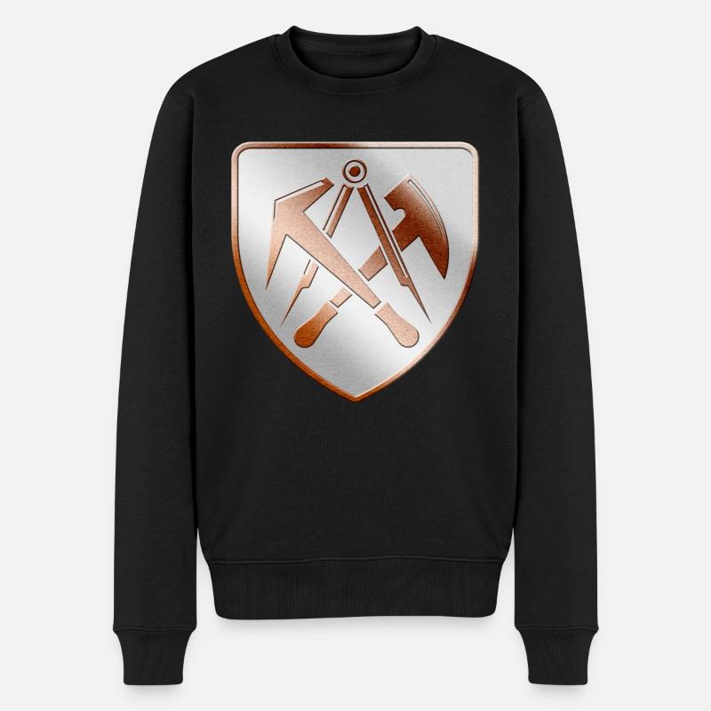 Dachdecker Wappen Schild in 3D - Männer Premium Bio Pullover - Schwarz