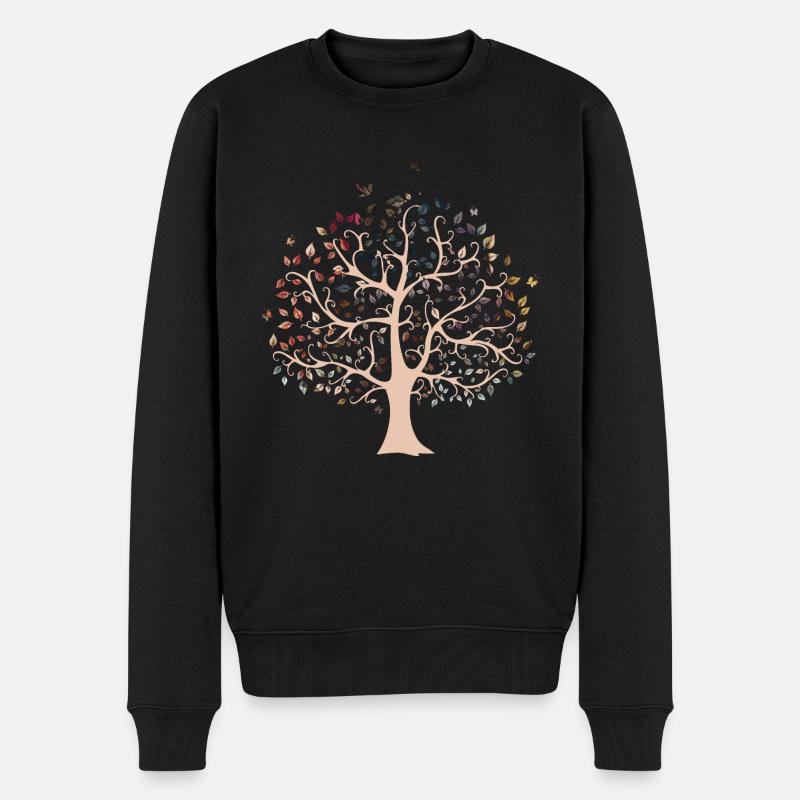 Baum des Lebens - Männer Premium Bio Pullover - Schwarz