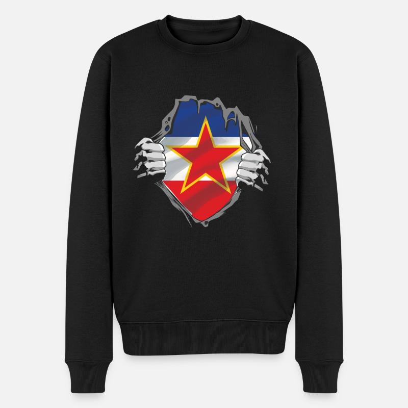 Balkan Yugoslavia Nostalgie Geschenkidee - Männer Premium Bio Pullover - Schwarz