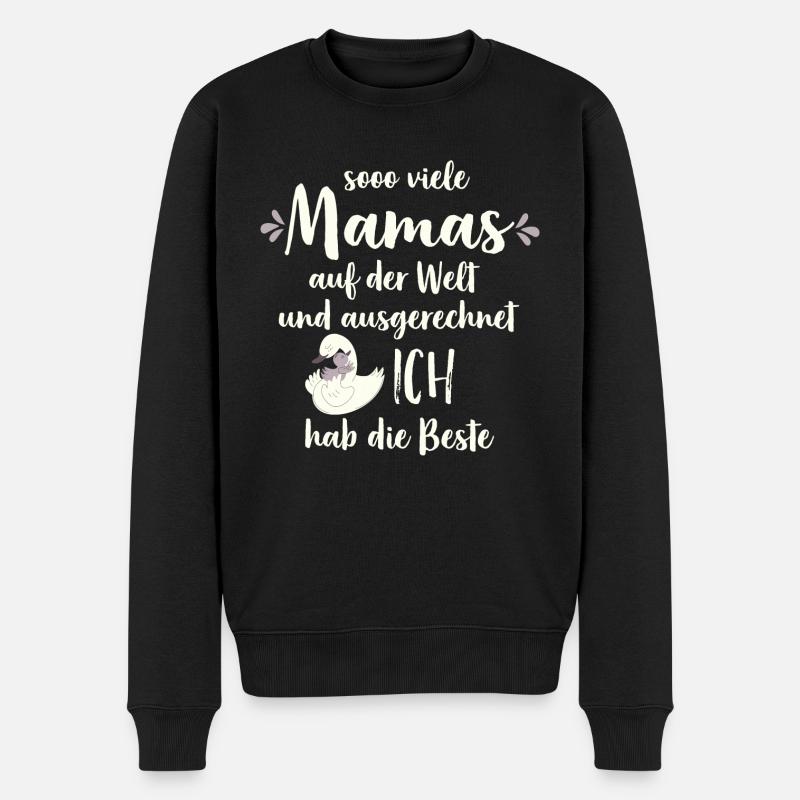 So viele Mamas auf der Welt Muttertag Geschenk - Männer Premium Bio Pullover - Schwarz
