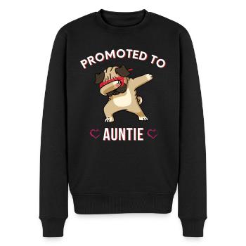 Gefördert zu Tante, Nette Tante, Neue Tante, Lustig - Männer Premium Bio Pullover - Schwarz - Vorne - Nico (187cm)