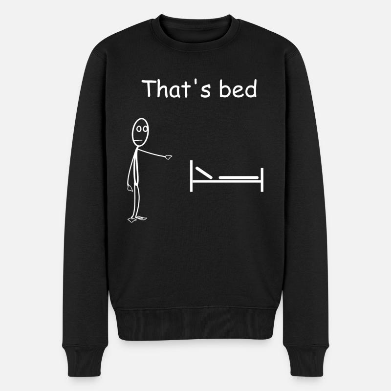 Lustiges Strichmännchen - Männer Premium Bio Pullover - Schwarz
