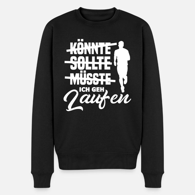 Ich Geh Laufen - Männer Premium Bio Pullover - Schwarz