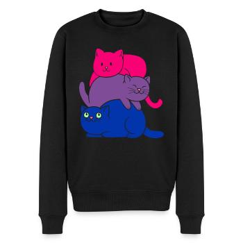 Bisexual Pride Cat Bisexual Cute Cats Pile - Männer Premium Bio Pullover - Schwarz - Vorne - Nico (187cm)