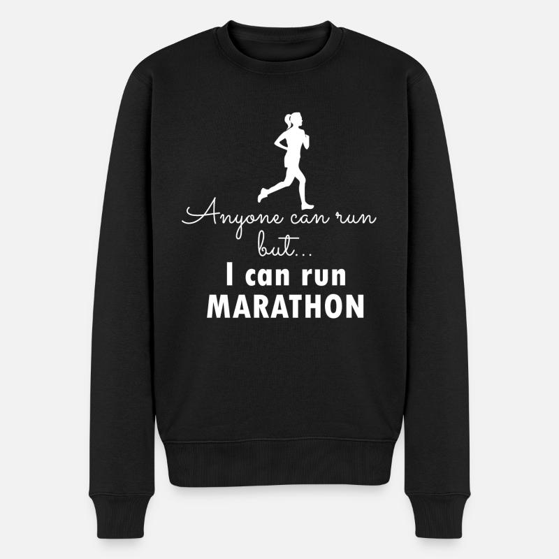 Marathon Running - Männer Premium Bio Pullover - Schwarz
