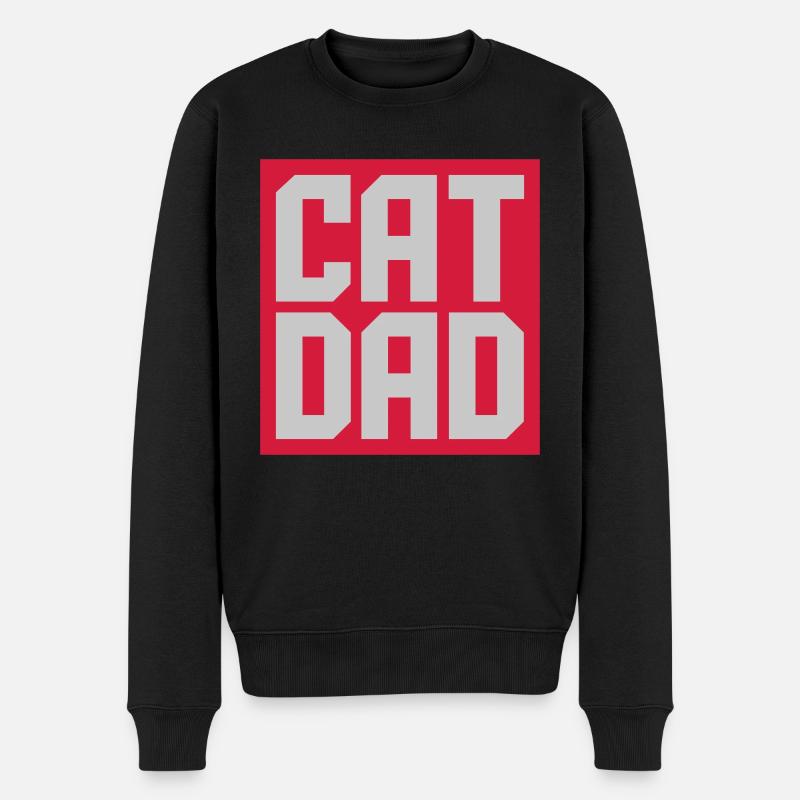 Shield Cat Dad Design - Pull Premium bio Homme - noir