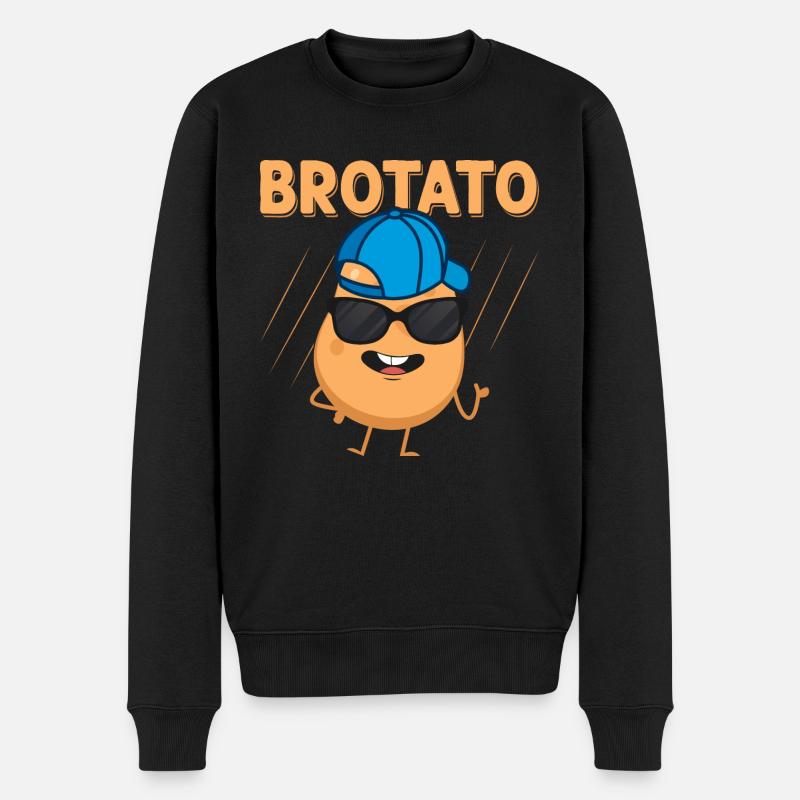 Brotato Potato Vegetable - Männer Premium Bio Pullover - Schwarz