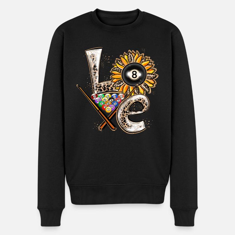 Love Billard Player - Männer Premium Bio Pullover - Schwarz