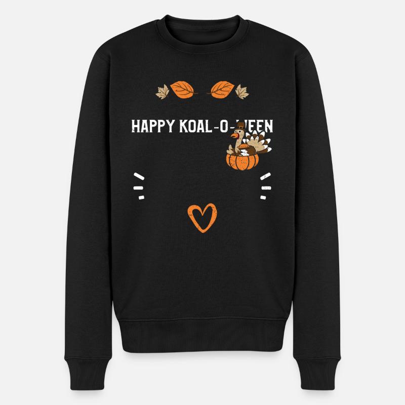 Happy Koal-O-Ween - Thanksgiving - Männer Premium Bio Pullover - Schwarz