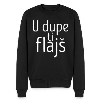 U dupe ti flajs - Männer Premium Bio Pullover - Schwarz - Vorne - Nico (187cm)